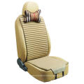 Car Seat Cover Flat Shape Double Sides Use with Checked Flax and Pleuche-Beige